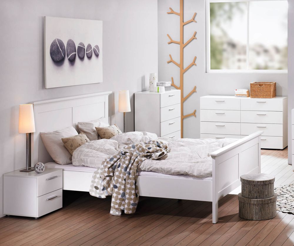 FTG Pepe White 2 Drawer Bedside Table