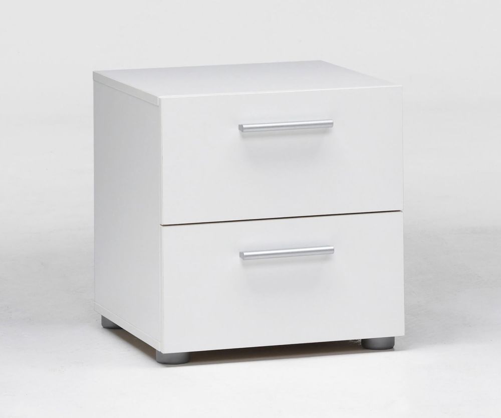 FTG Pepe White 2 Drawer Bedside Table