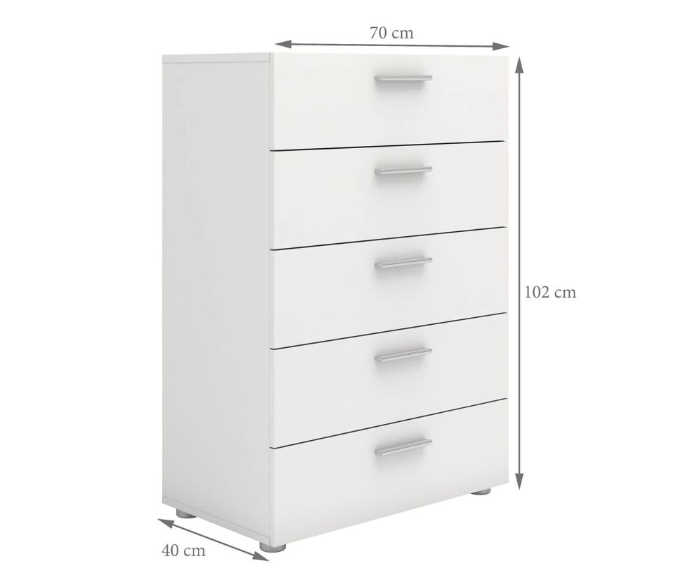 FTG Pepe White 5 Drawer Chest