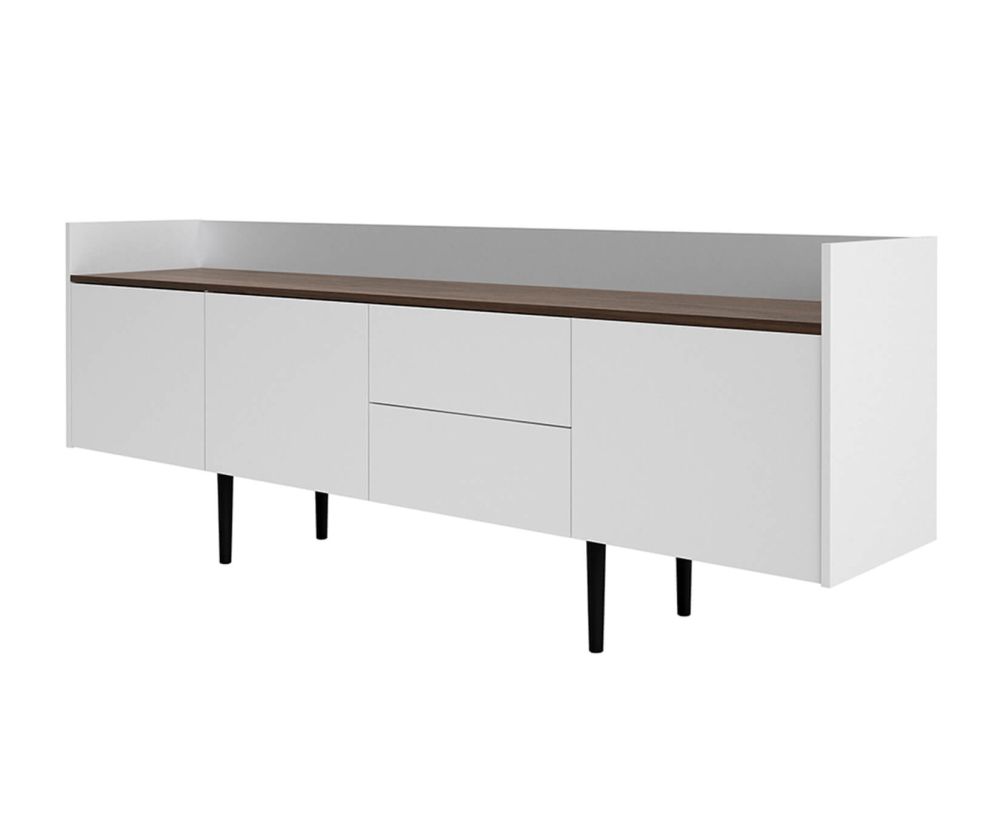 FTG Unit White and Walnut 2 Drawer 3 Door Sideboard