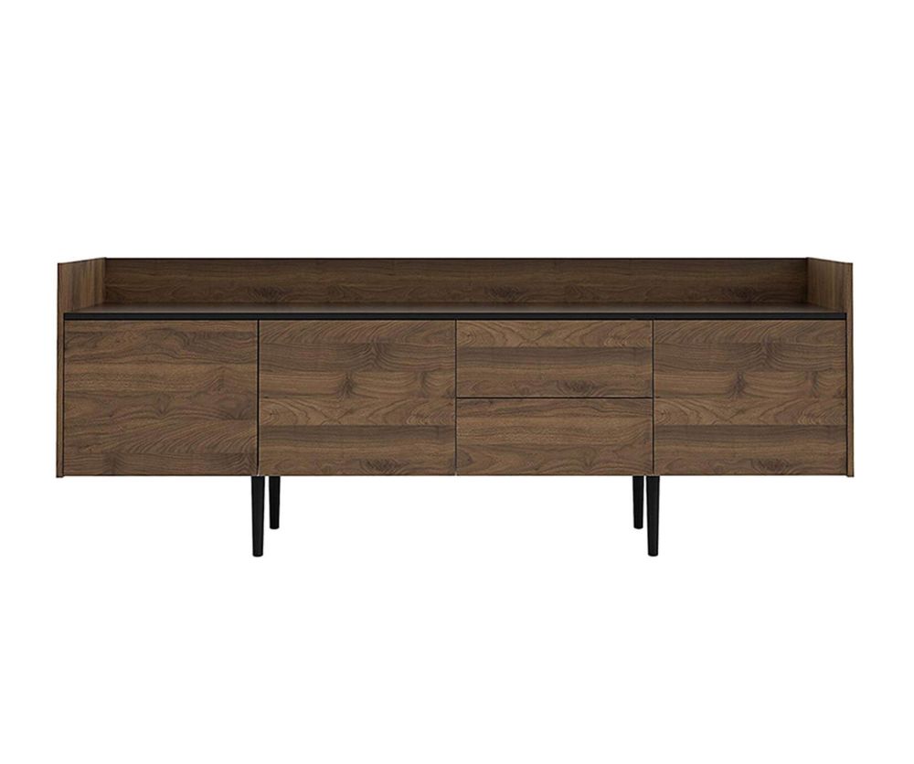 FTG Unit Walnut and Black 2 Drawer 3 Door Sideboard