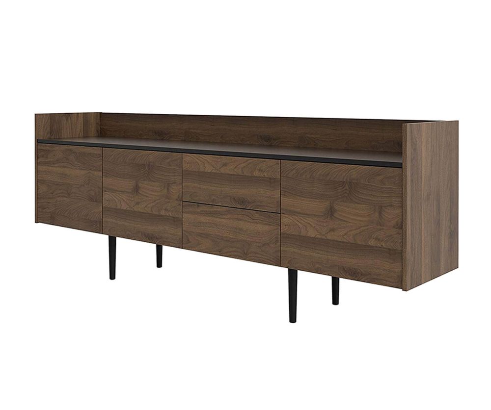 FTG Unit Walnut and Black 2 Drawer 3 Door Sideboard