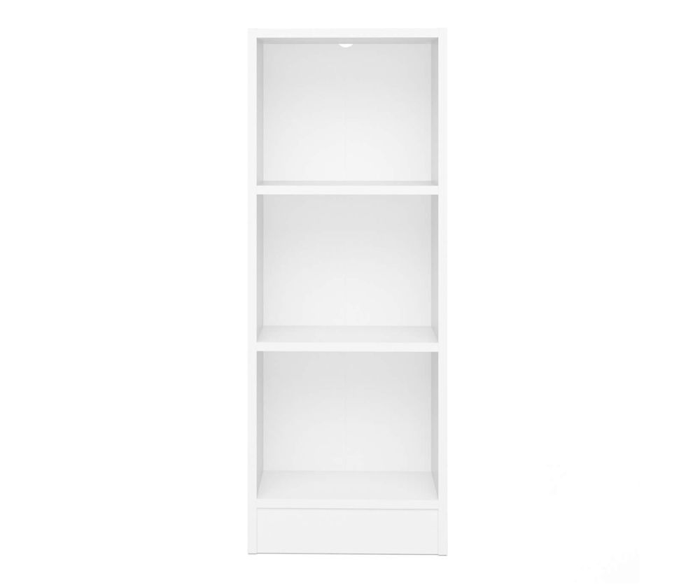 FTG Basic White Low Narrow Bookcase with 2 Shelves