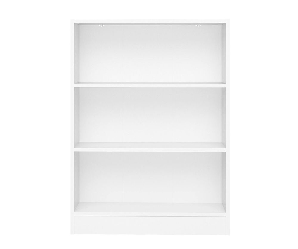 FTG Basic White Low Wide Bookcase with 2 Shelves