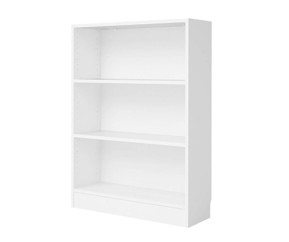FTG Basic White Low Wide Bookcase with 2 Shelves