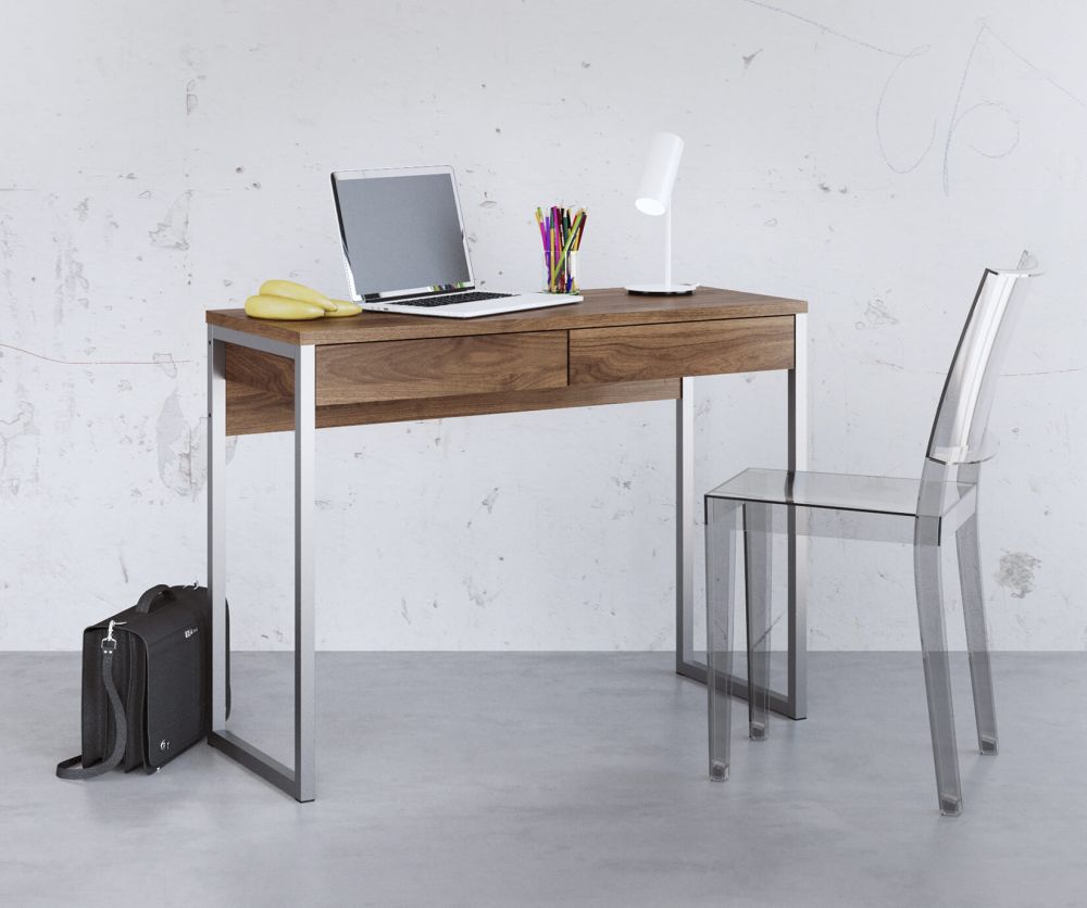 FTG Function Plus Walnut 2 Drawer Desk