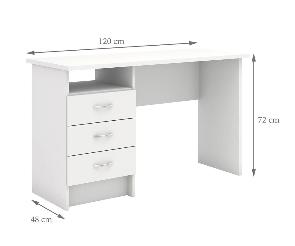 FTG Function Plus White 3 Drawers Desk
