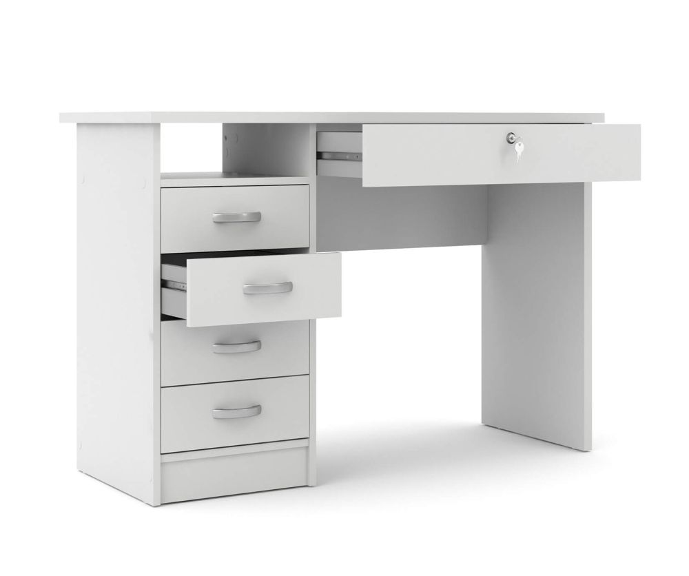 FTG Function Plus White 5 Drawers Desk