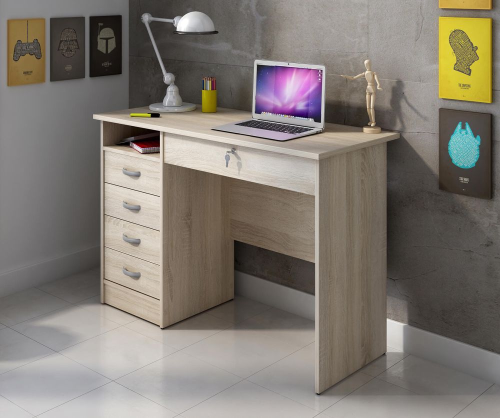 FTG Function Plus Oak 5 Drawers Desk