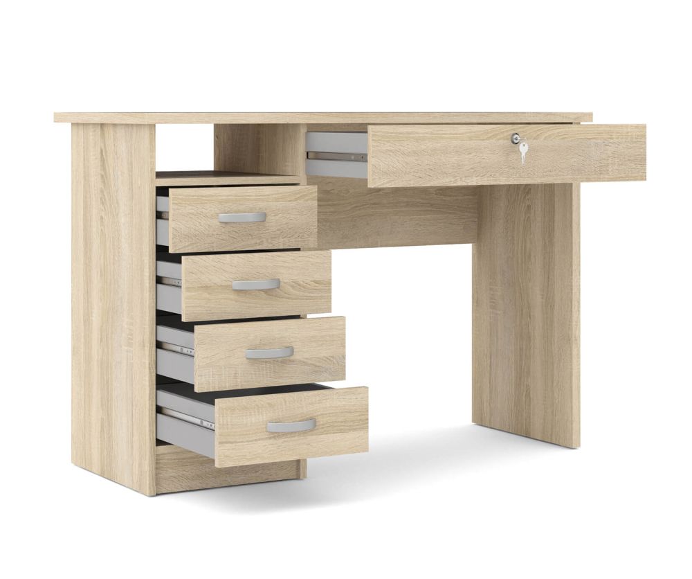 FTG Function Plus Oak 5 Drawers Desk