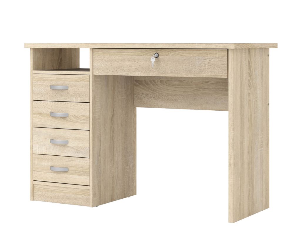 FTG Function Plus Oak 5 Drawers Desk