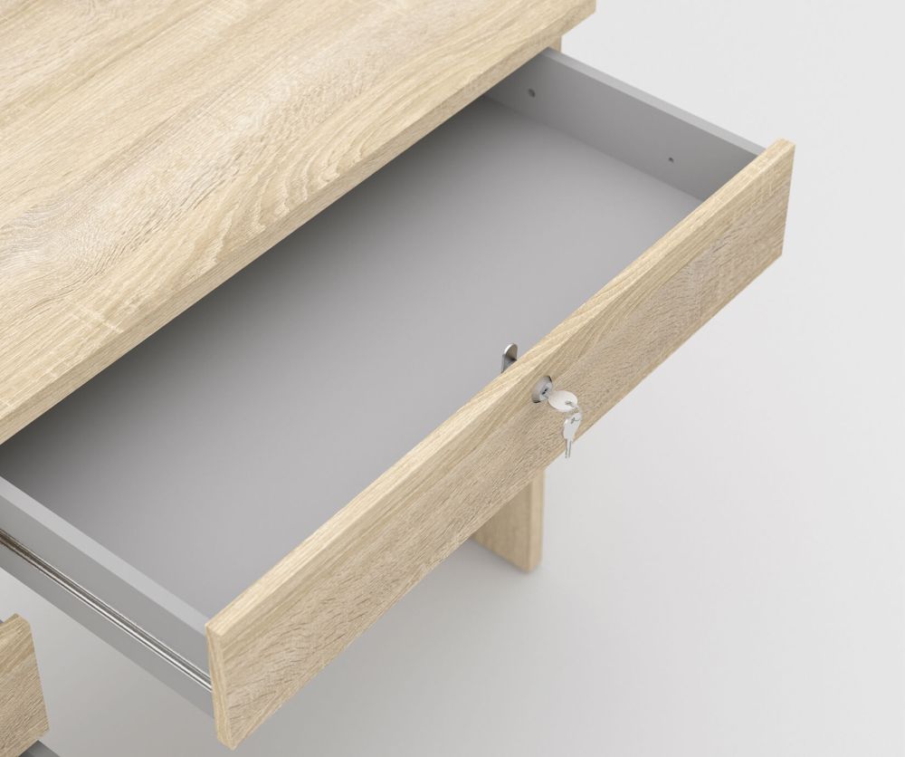 FTG Function Plus Oak 5 Drawers Desk
