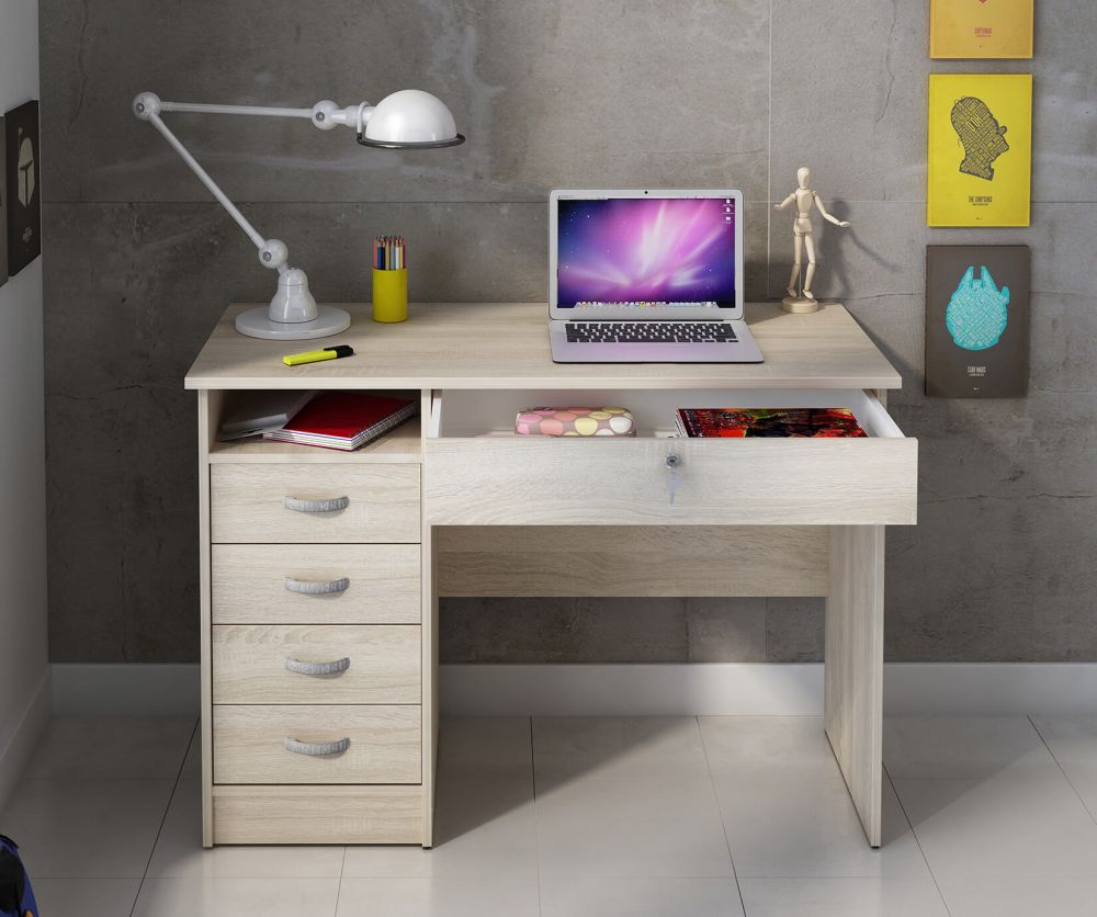 FTG Function Plus Oak 5 Drawers Desk