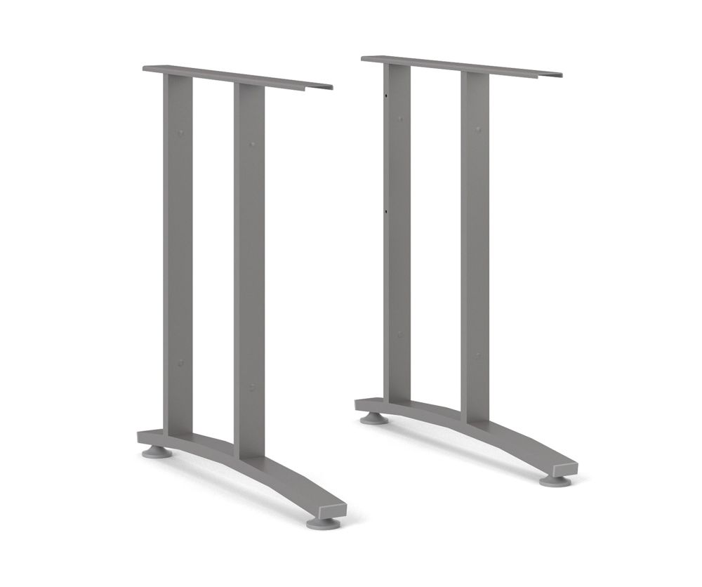 FTG Prima White 150cm Desk with Silver Grey Steel Legs