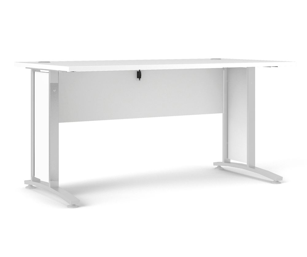 FTG Prima White 150cm Desk with White Legs