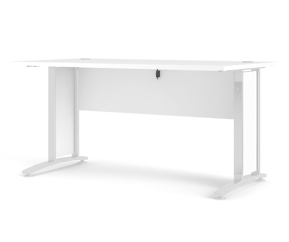 FTG Prima White 150cm Desk with White Legs