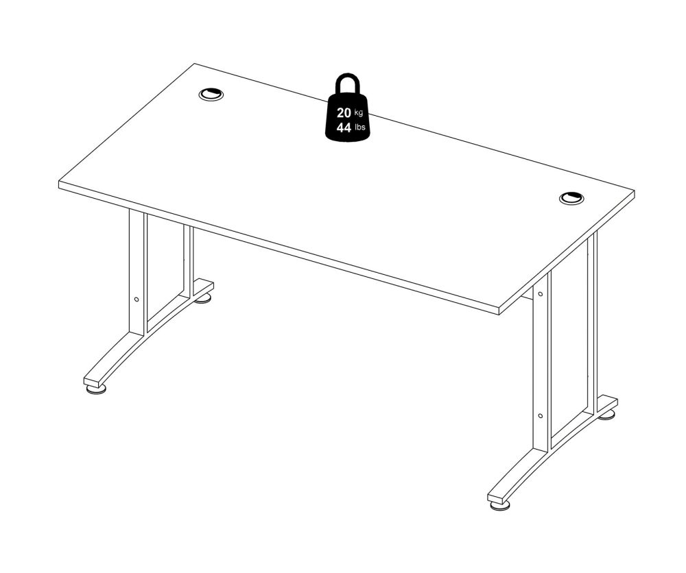 FTG Prima White 150cm Desk with White Legs