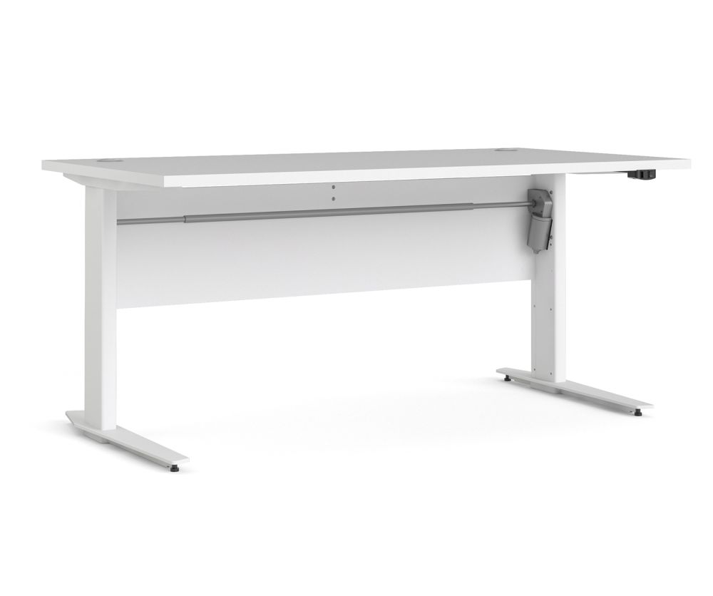 FTG Prima White 150cm Desk with White Height Adjustable Legs with Electric Control