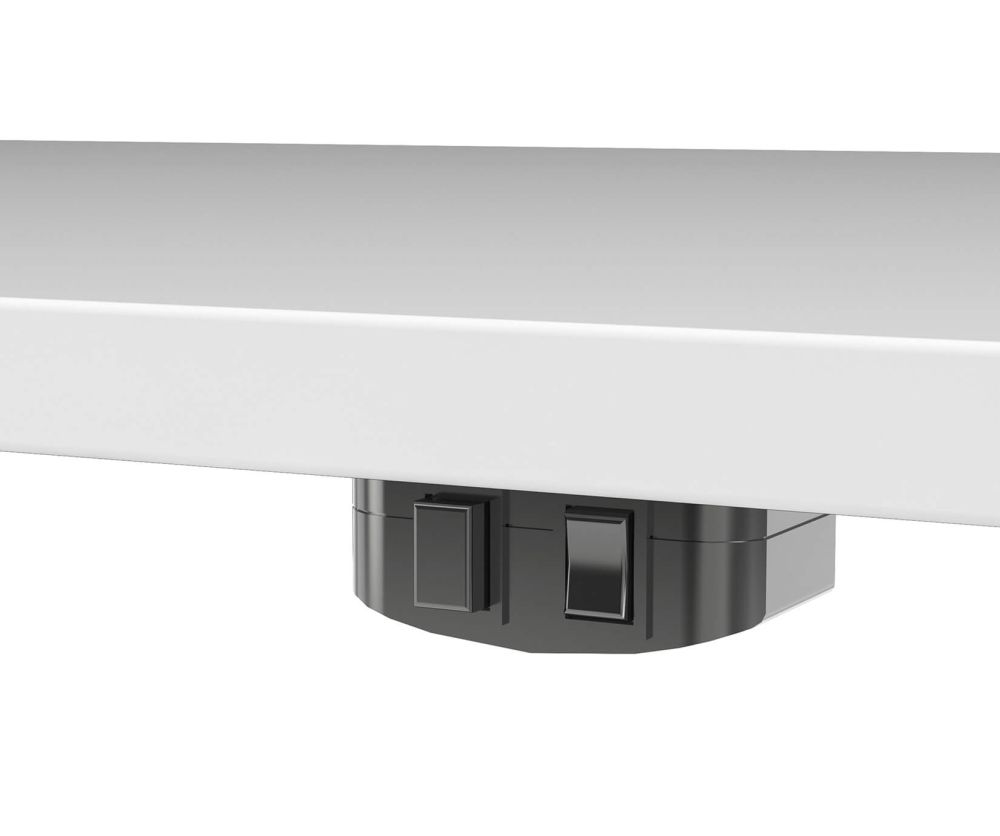FTG Prima White 150cm Desk with White Height Adjustable Legs with Electric Control