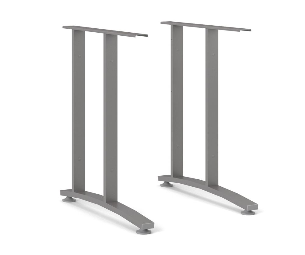 FTG Prima Black Woodgrain 150cm Desk with Silver Grey Steel Legs