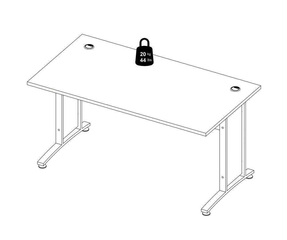 FTG Prima Oak 150cm Desk with Silver Grey Steel Legs