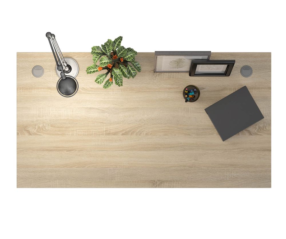 FTG Prima Oak 150cm Desk with White Legs
