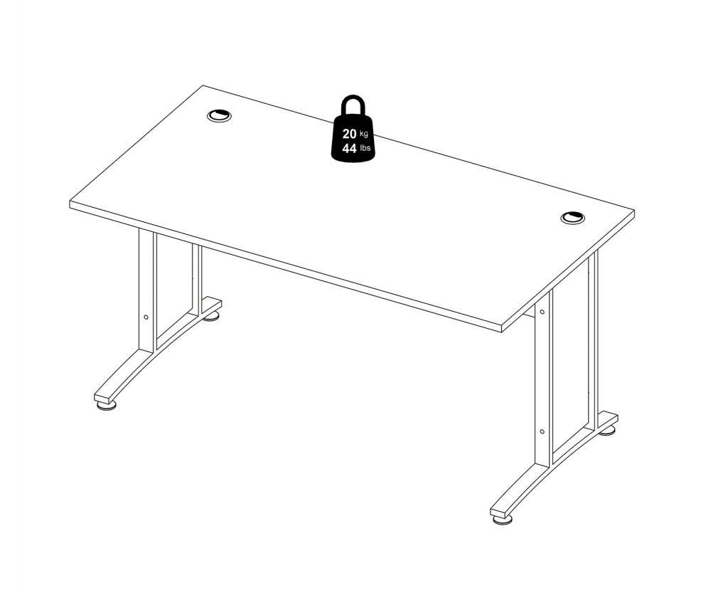 FTG Prima Oak 150cm Desk with White Legs