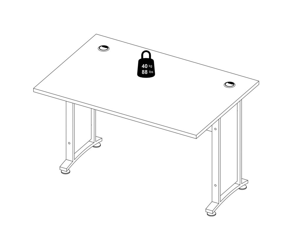 FTG Prima White 120cm Desk with Silver Grey Steel Legs