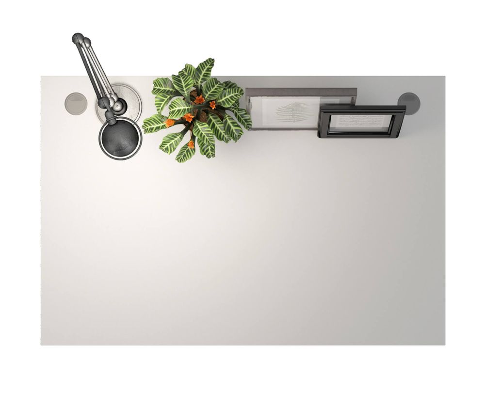 FTG Prima White 120cm Desk with Silver Grey Steel Legs