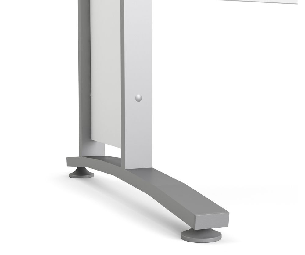 FTG Prima White 120cm Desk with Silver Grey Steel Legs