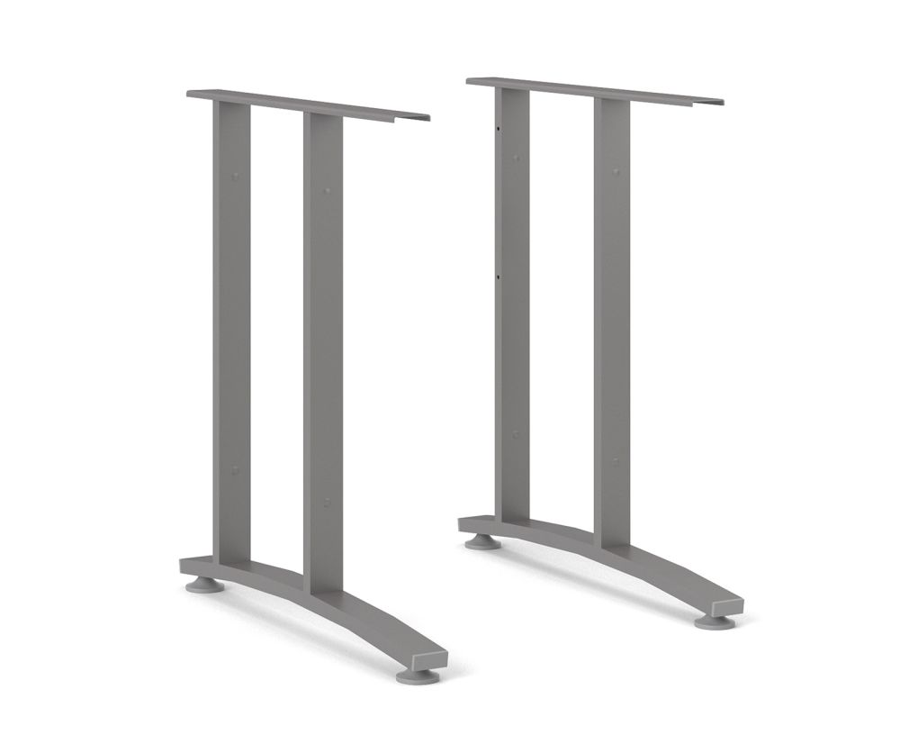 FTG Prima White 120cm Desk with Silver Grey Steel Legs
