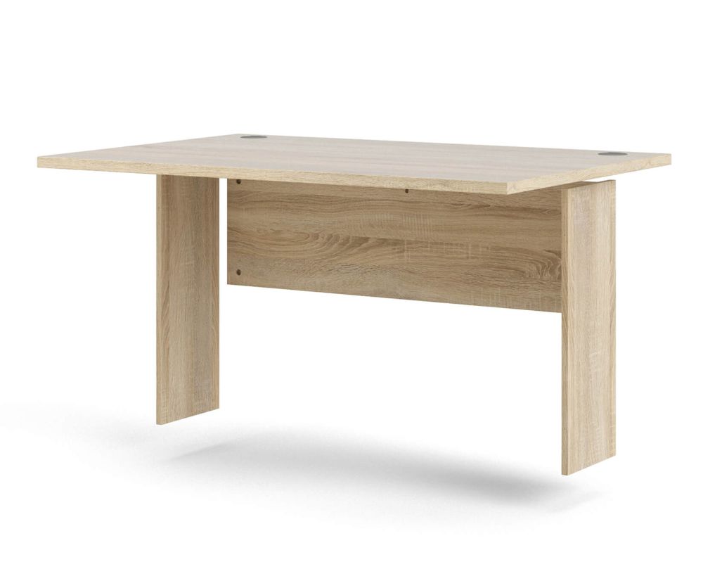 FTG Prima Oak 120cm Desk with Silver Grey Steel Legs