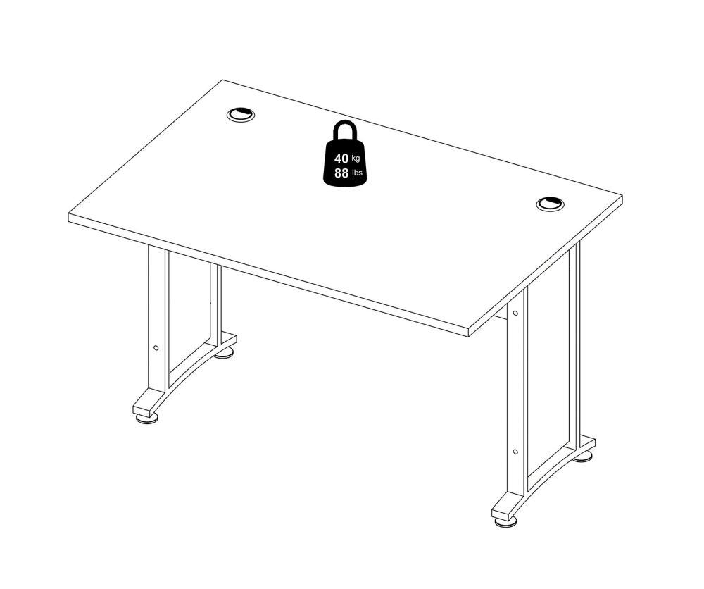 FTG Prima Oak 120cm Desk with Silver Grey Steel Legs