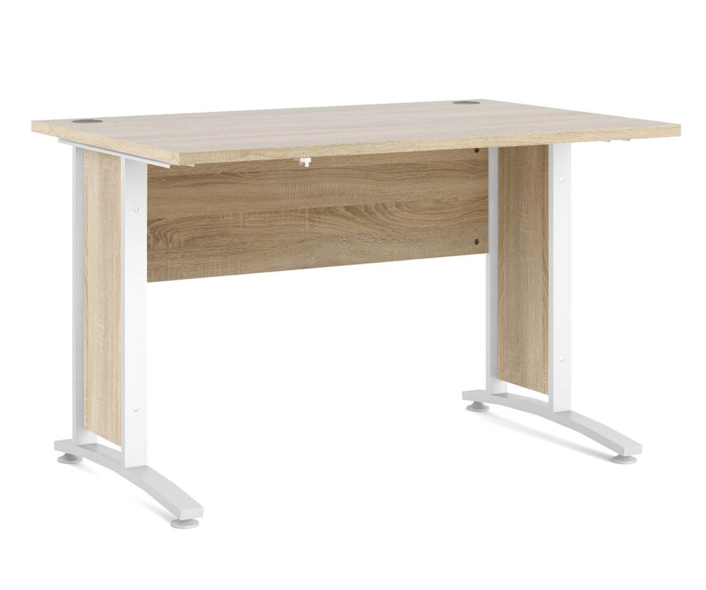 FTG Prima Oak 120cm Desk with White Legs