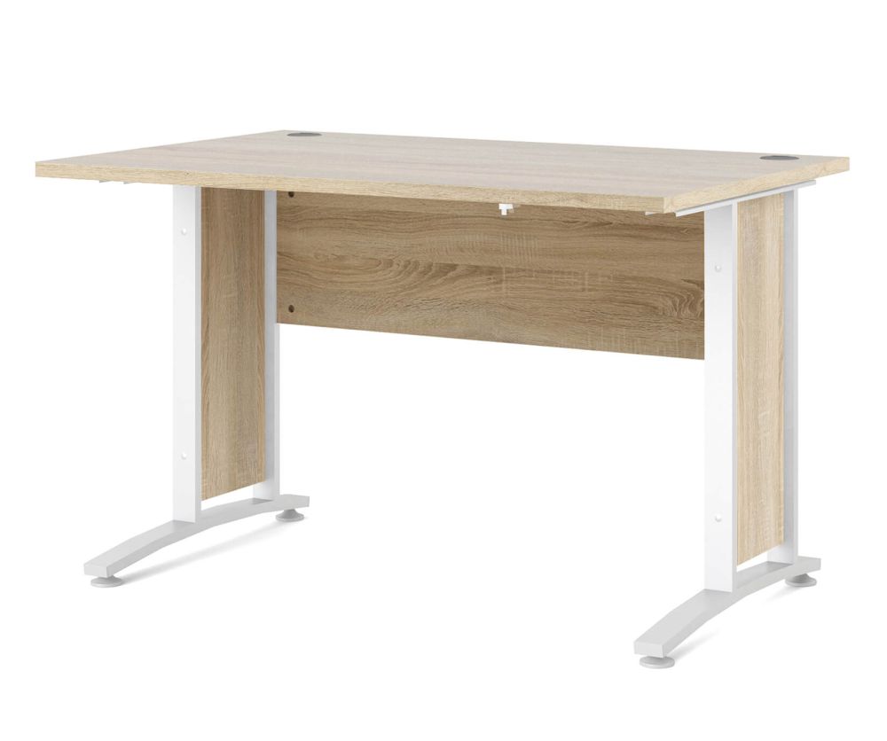 FTG Prima Oak 120cm Desk with White Legs