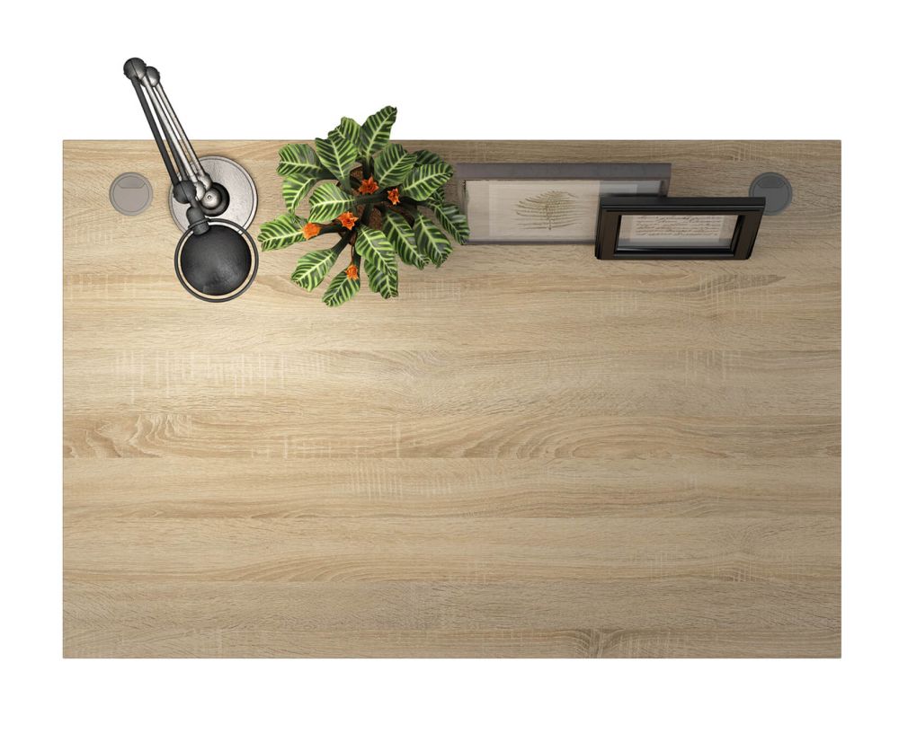 FTG Prima Oak 120cm Desk with White Legs