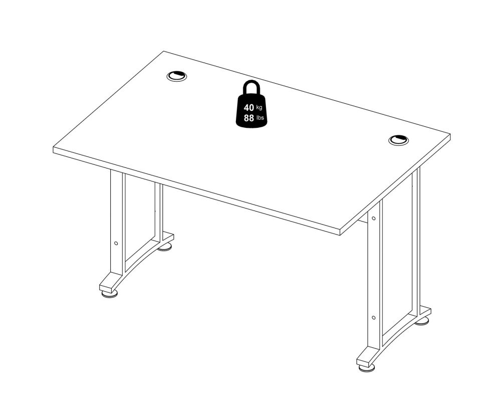 FTG Prima Oak 120cm Desk with White Legs