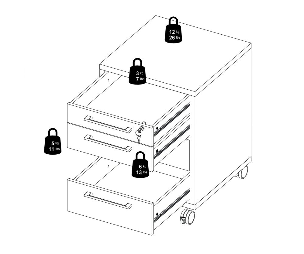 FTG Prima White Mobile cabinet