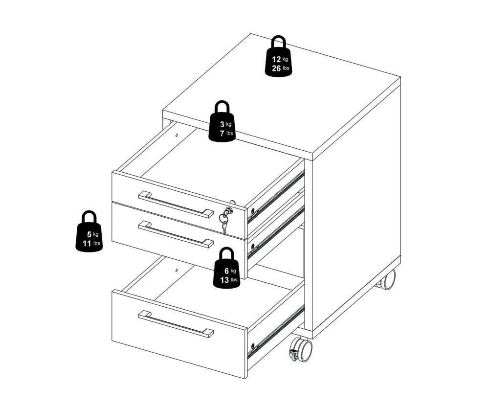 FTG Prima Oak Mobile cabinet