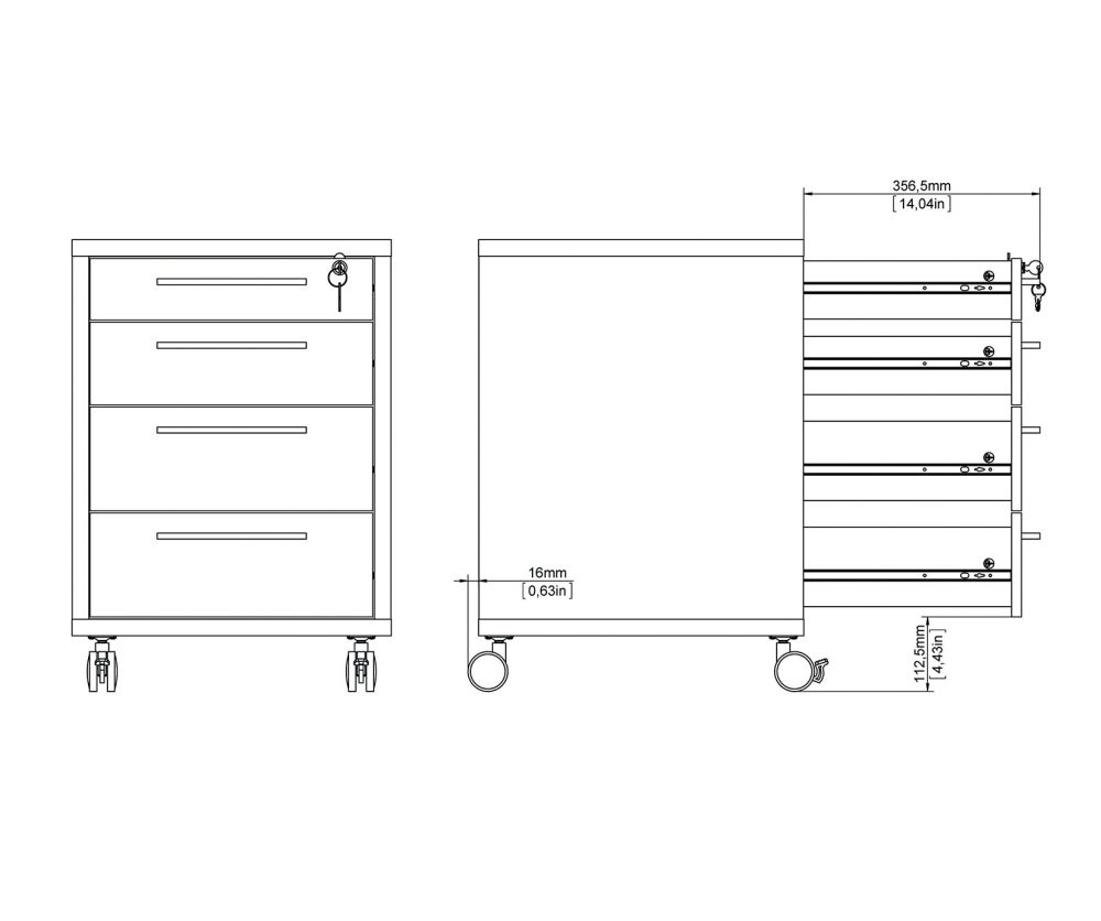 FTG Prima Oak Mobile cabinet