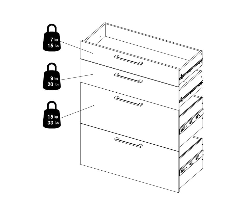 FTG Prima Oak 2 Drawer Bookcase with 2 File Drawer and 4 Shelves