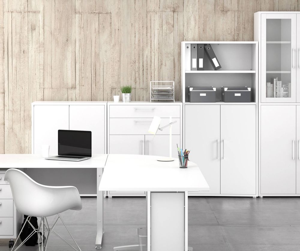 FTG Prima White 2 Door Bookcase with 4 Shelves