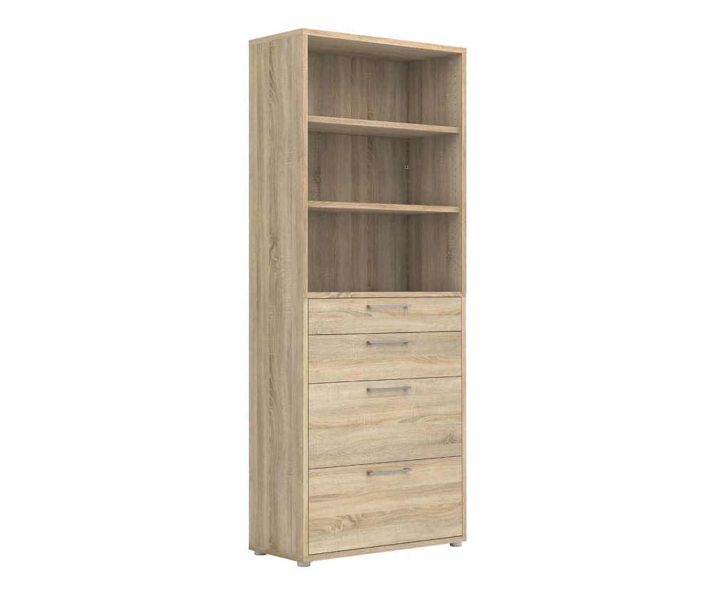 FTG Prima Oak 2 Drawer Bookcase with 2 File Drawer and 5 Shelves