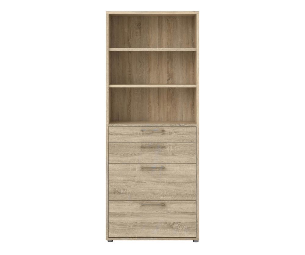 FTG Prima Oak 2 Drawer Bookcase with 2 File Drawer and 5 Shelves