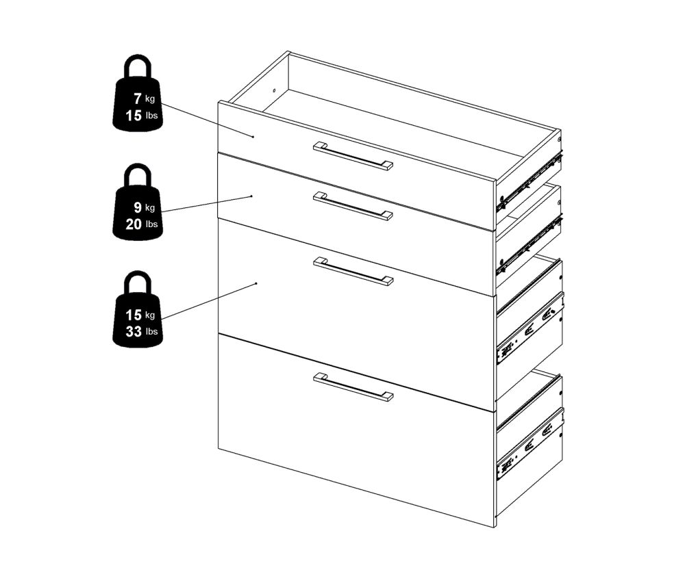 FTG Prima Oak 2 Drawer Bookcase with 2 File Drawer and 5 Shelves