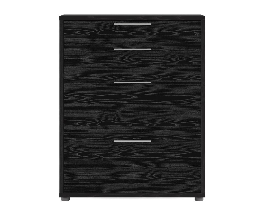FTG Prima Black Woodgrain 2 Drawer Bookcase with 2 File Drawer and 2 Shelves