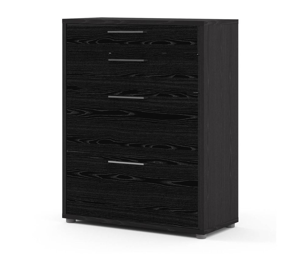 FTG Prima Black Woodgrain 2 Drawer Bookcase with 2 File Drawer and 2 Shelves