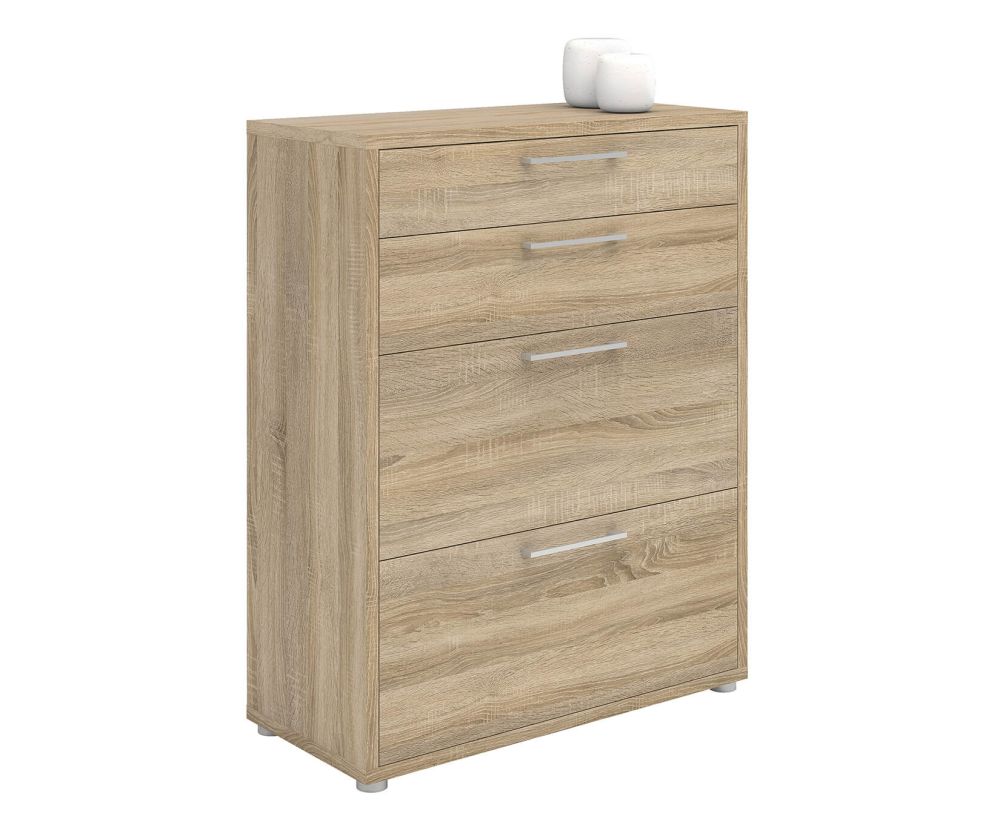 FTG Prima Oak 2 Drawer Bookcase with 2 File Drawer and 2 Shelves