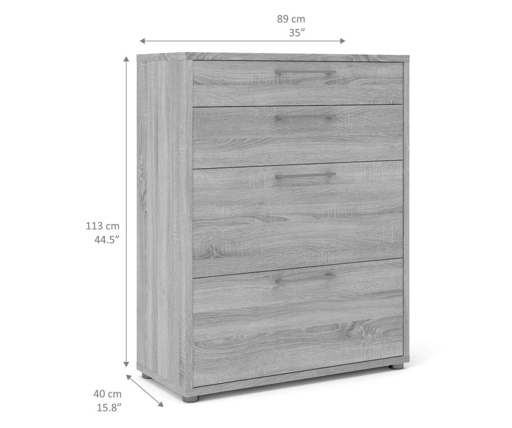 FTG Prima Oak 2 Drawer Bookcase with 2 File Drawer and 2 Shelves