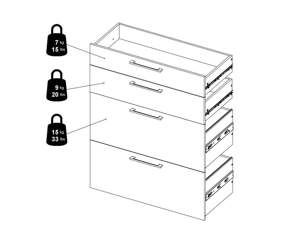 FTG Prima Oak 2 Drawer Bookcase with 2 File Drawer and 2 Shelves